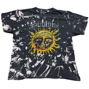 Sublime T Shirt Mens L Black Tie Dye Short Sleeve Sun Logo Band